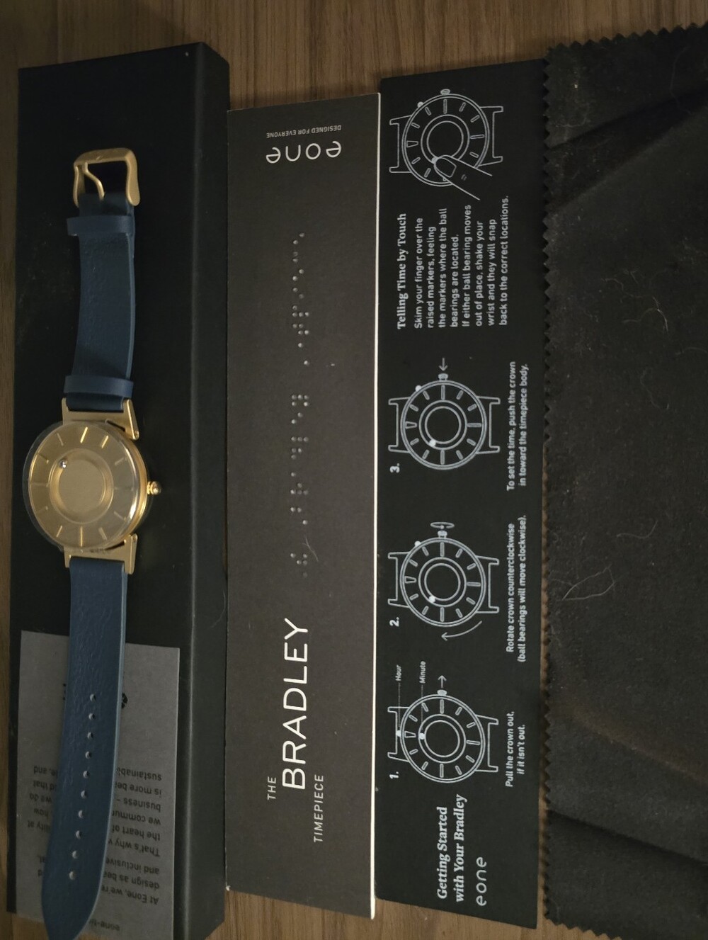 Eone Bradley Lux Gold Tactile Watch - Brand New in Box (NIB) Unisex Case 40mm
